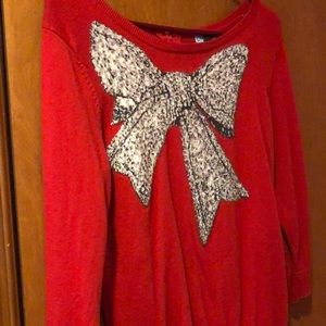 Cynthia Rowley Red sweater w/ bow